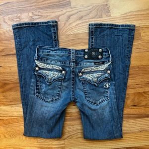 Miss Me Blue Jeans Youth Size 10 24x28 Boot Cut JK5330b4 Pants Denim